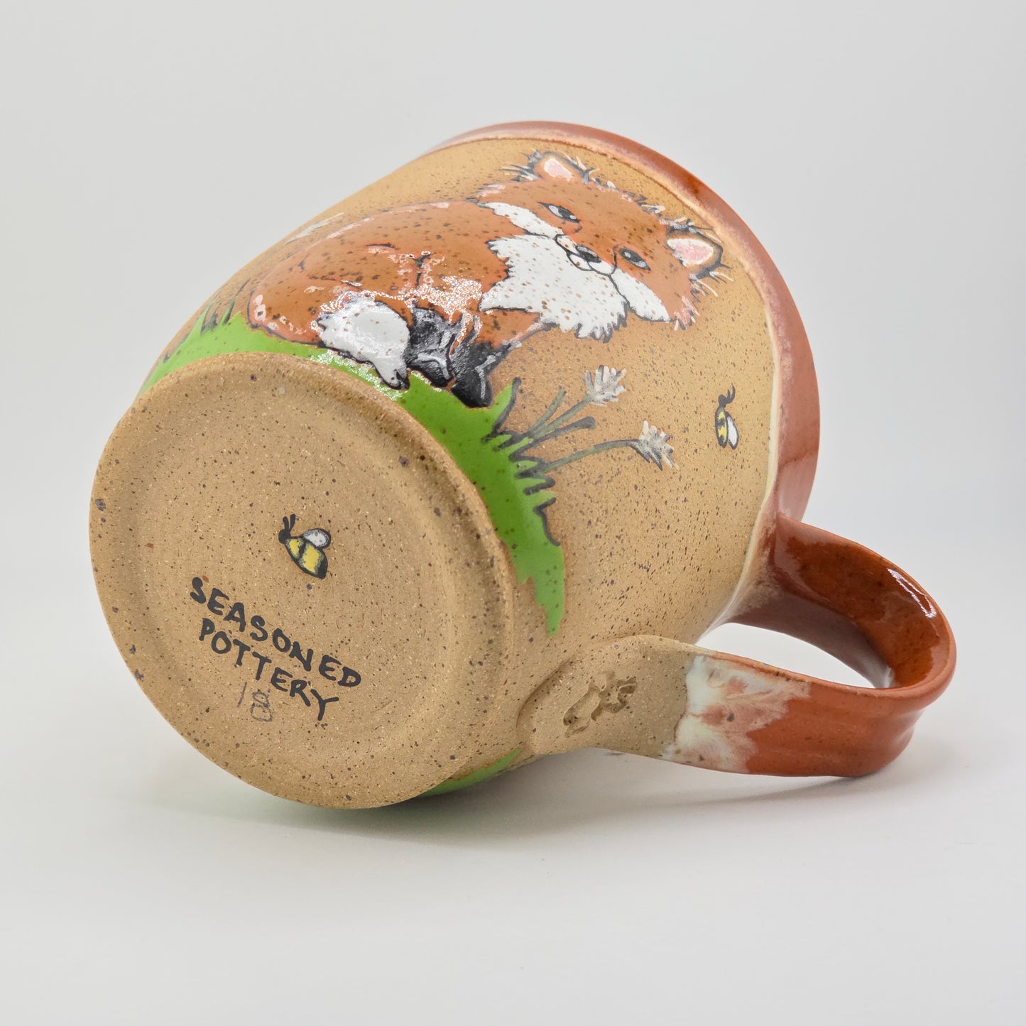 #18 Handmade stoneware mug 16-17 oz