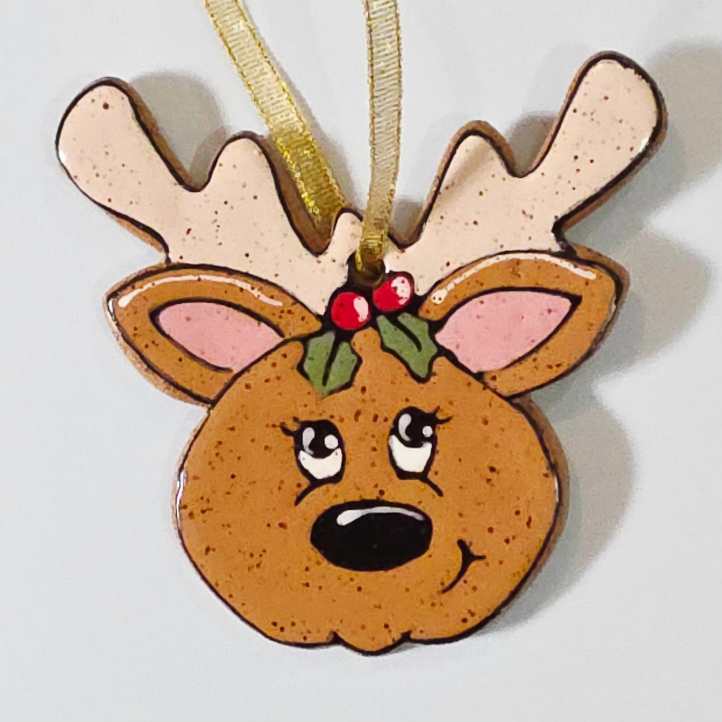 #38 Handmade stoneware ornament 4" free shipping