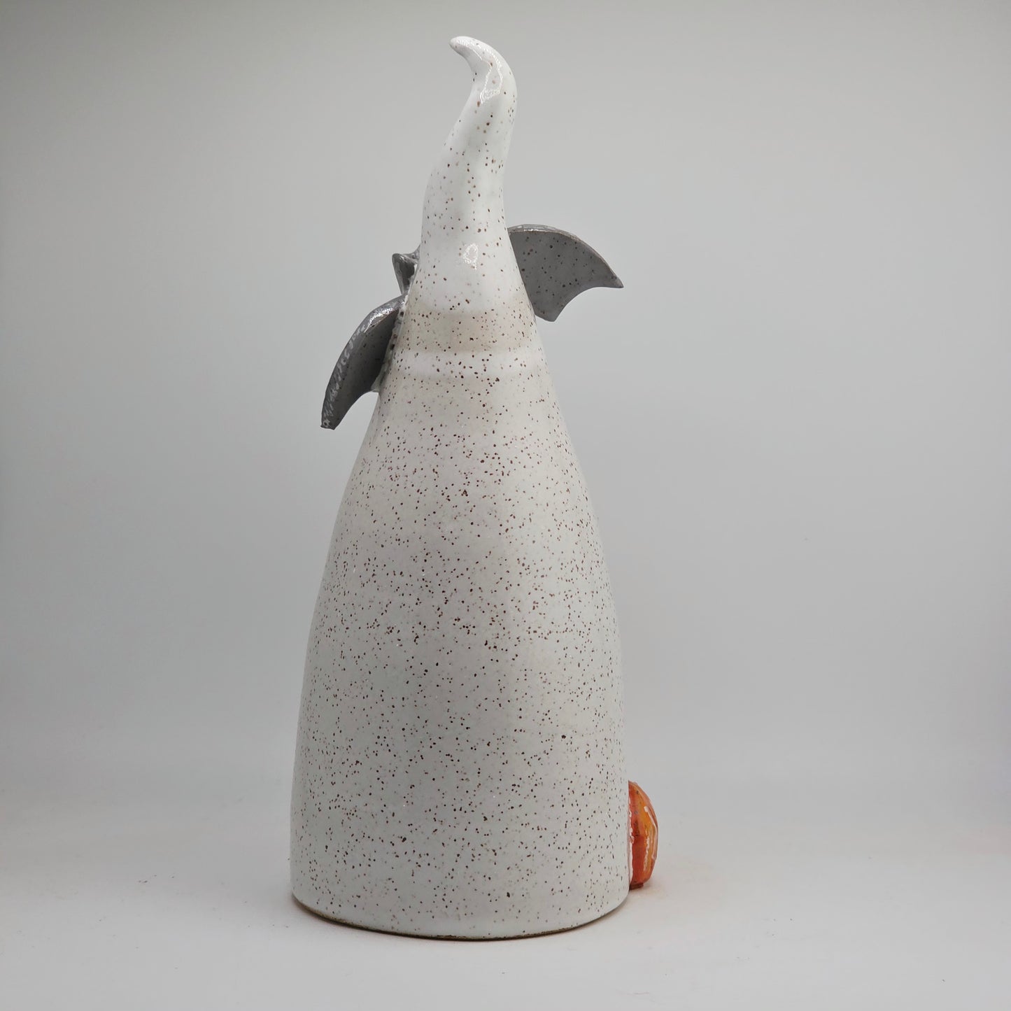 #53 Handmade stoneware ghost luminary 10"