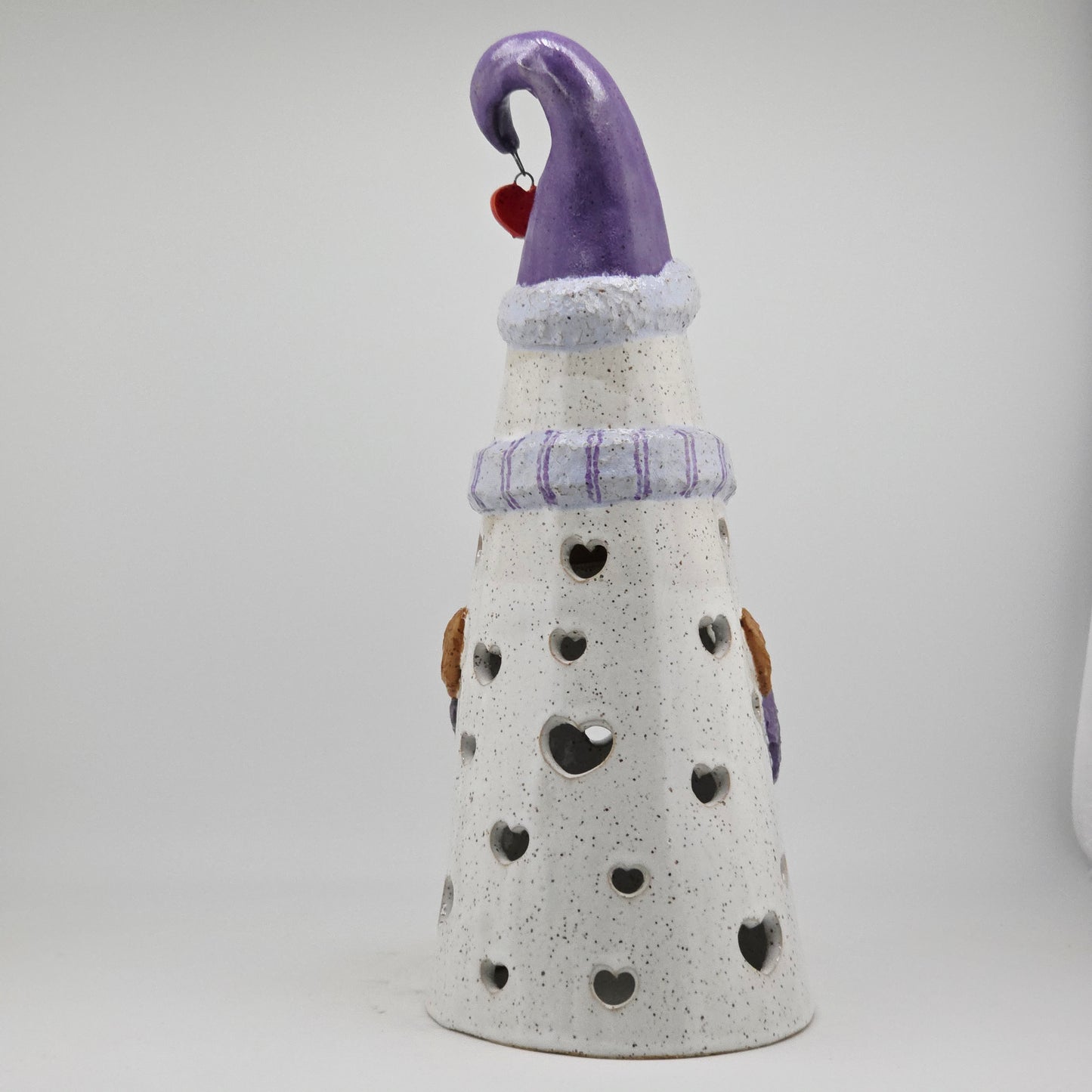 #27 Handmade stoneware snowman luminary