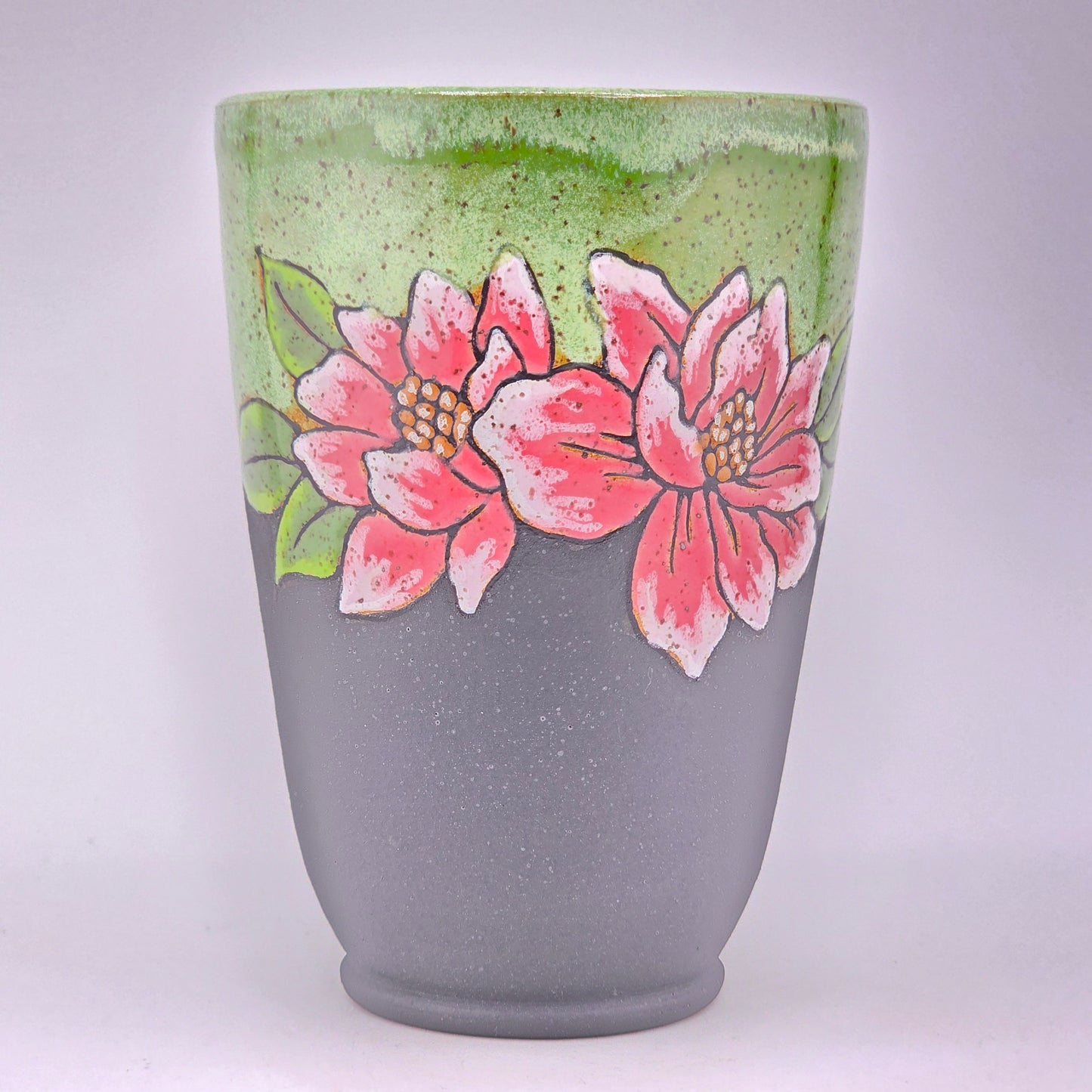 #148 Handmade stoneware vase 6x4