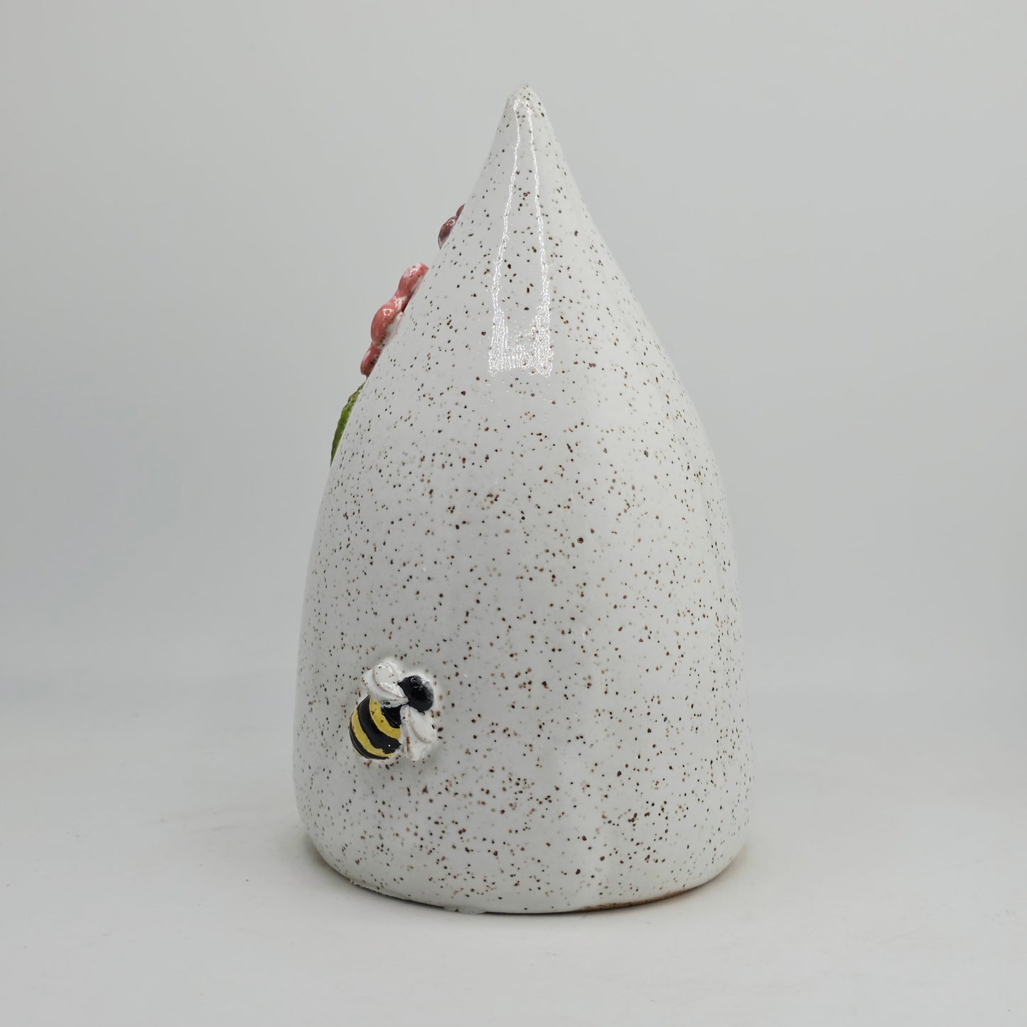 #32 Handmade stoneware ghost luminary 6"