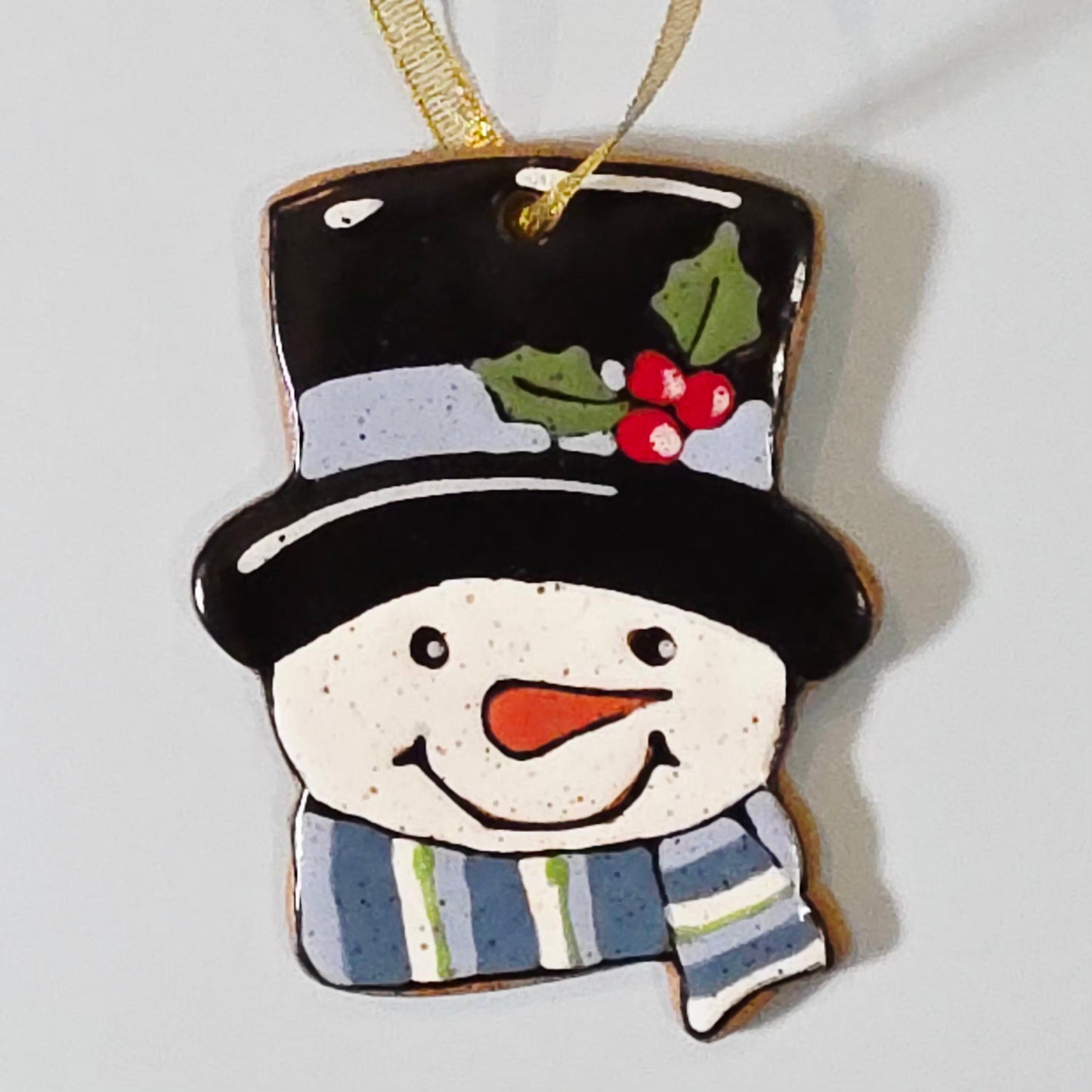 #40 Handmade stoneware ornament 4" free shipping