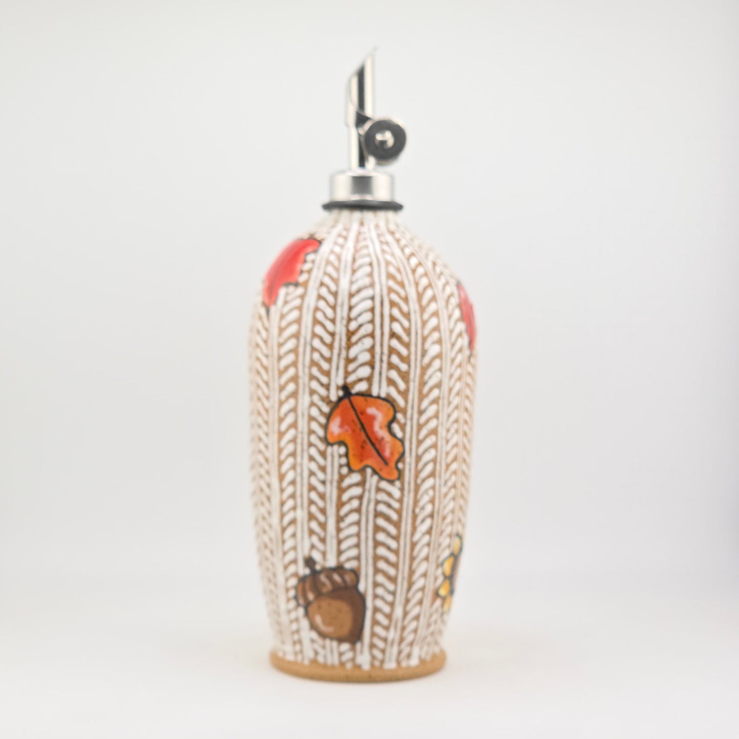 #54 Handmade stoneware oil bottle