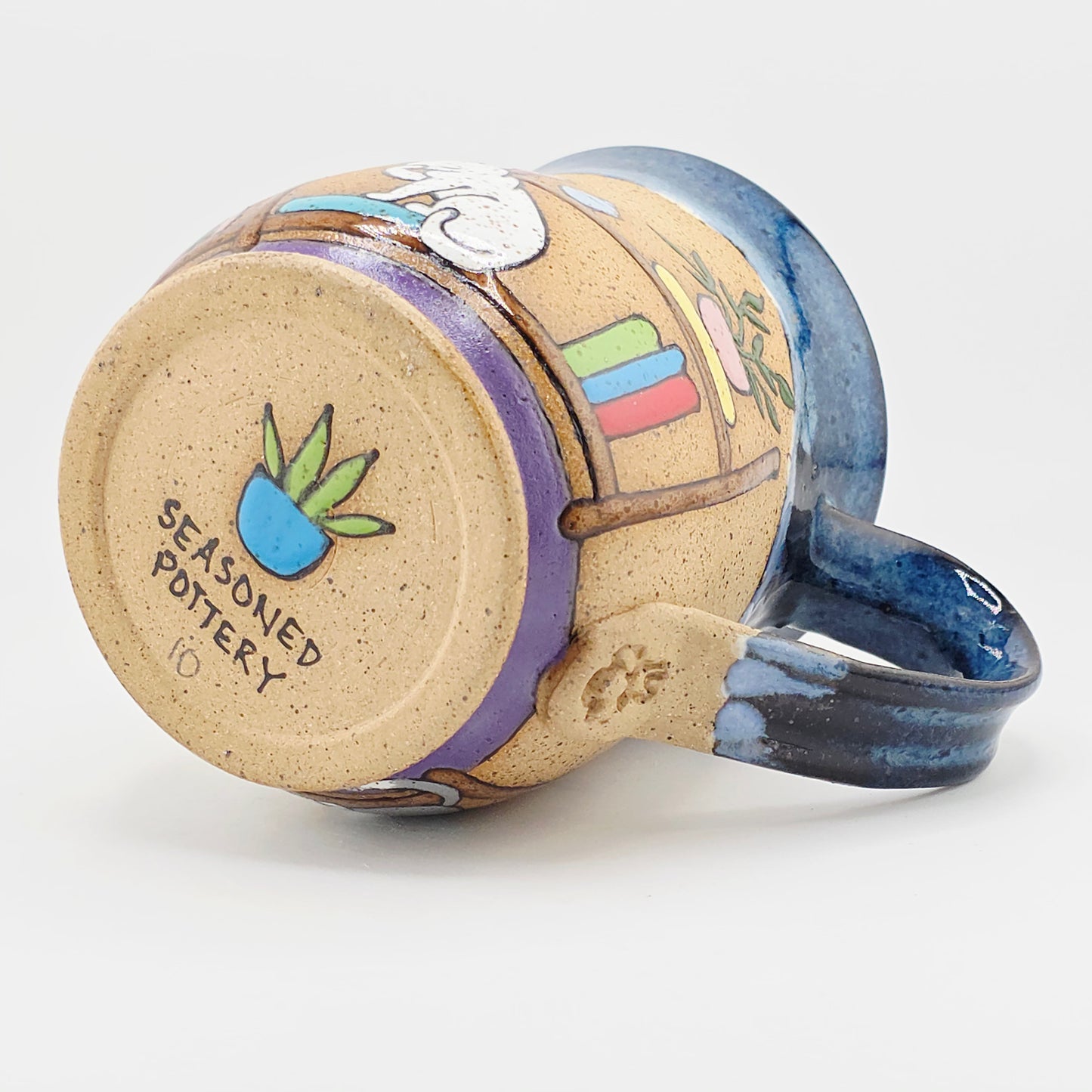 #10 Handmade stoneware mug 16-17 oz