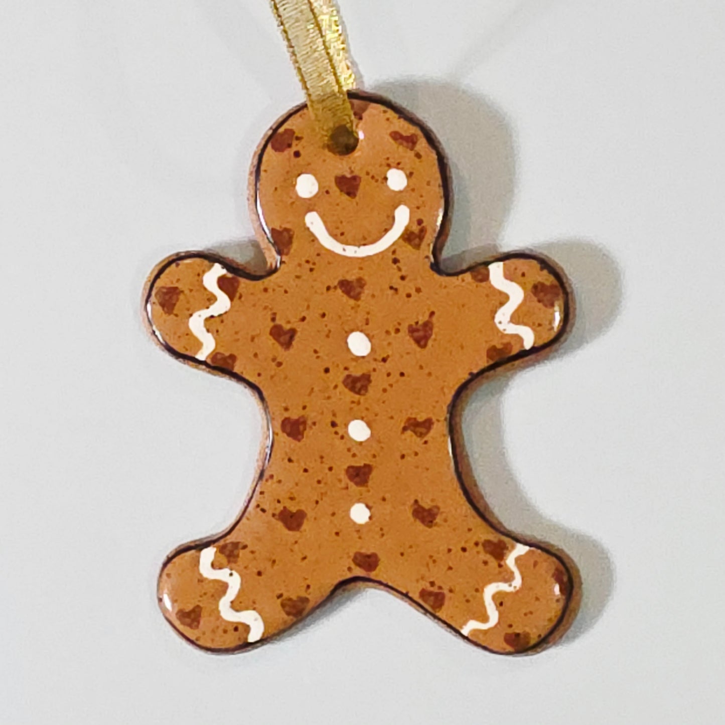 #35 Handmade stoneware ornament 4" free shipping