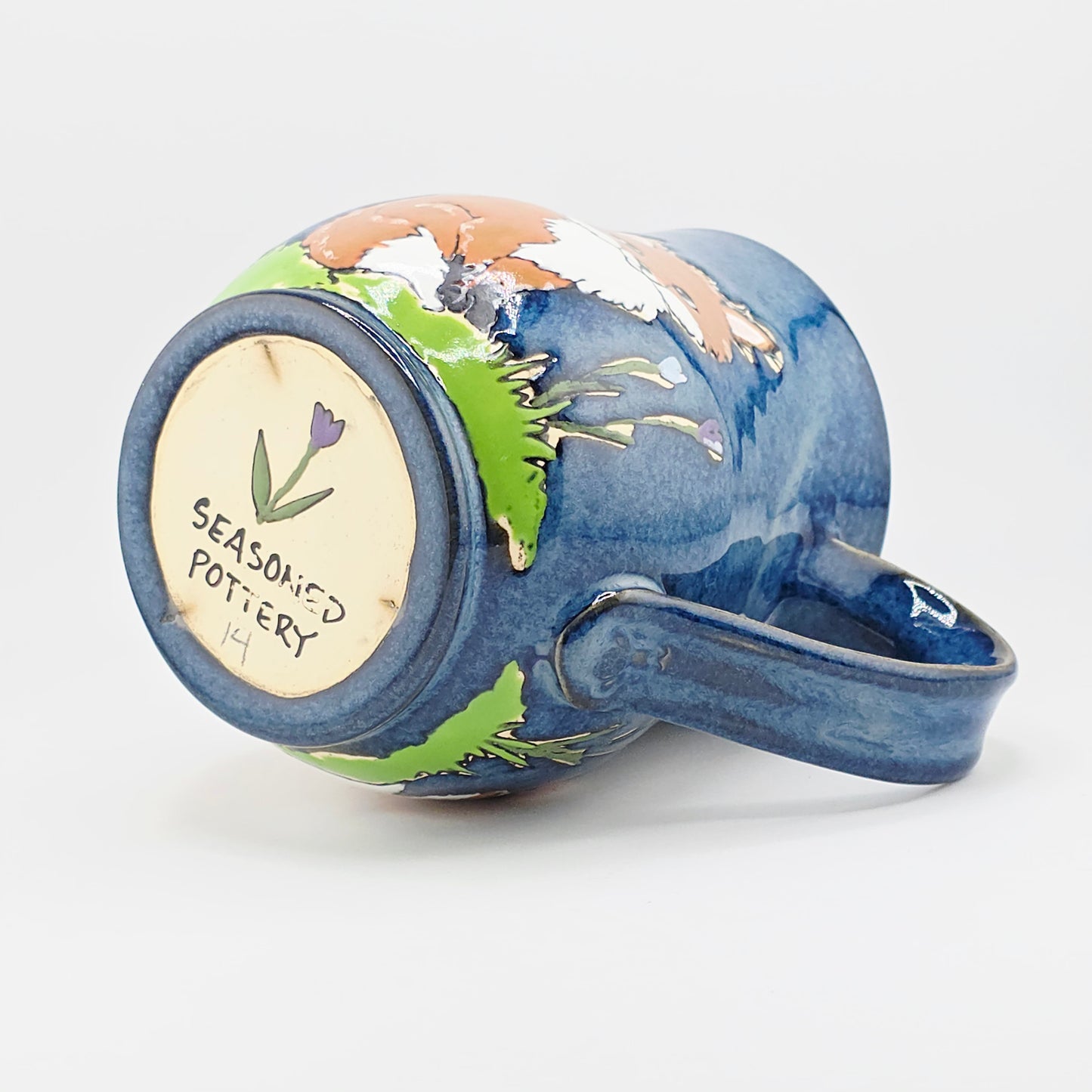 #14 Handmade stoneware mug 16-17 oz