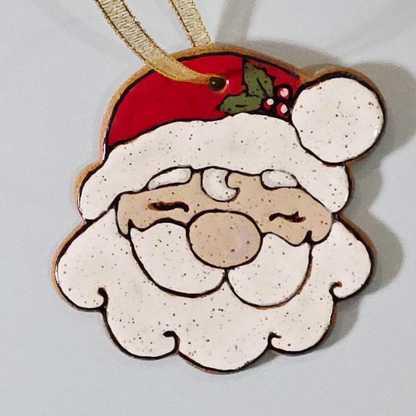 #37 Handmade stoneware ornament 3" free shipping