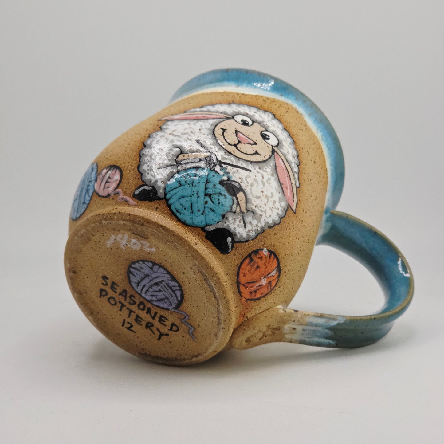 #12 Handmade stoneware Mug 14 oz