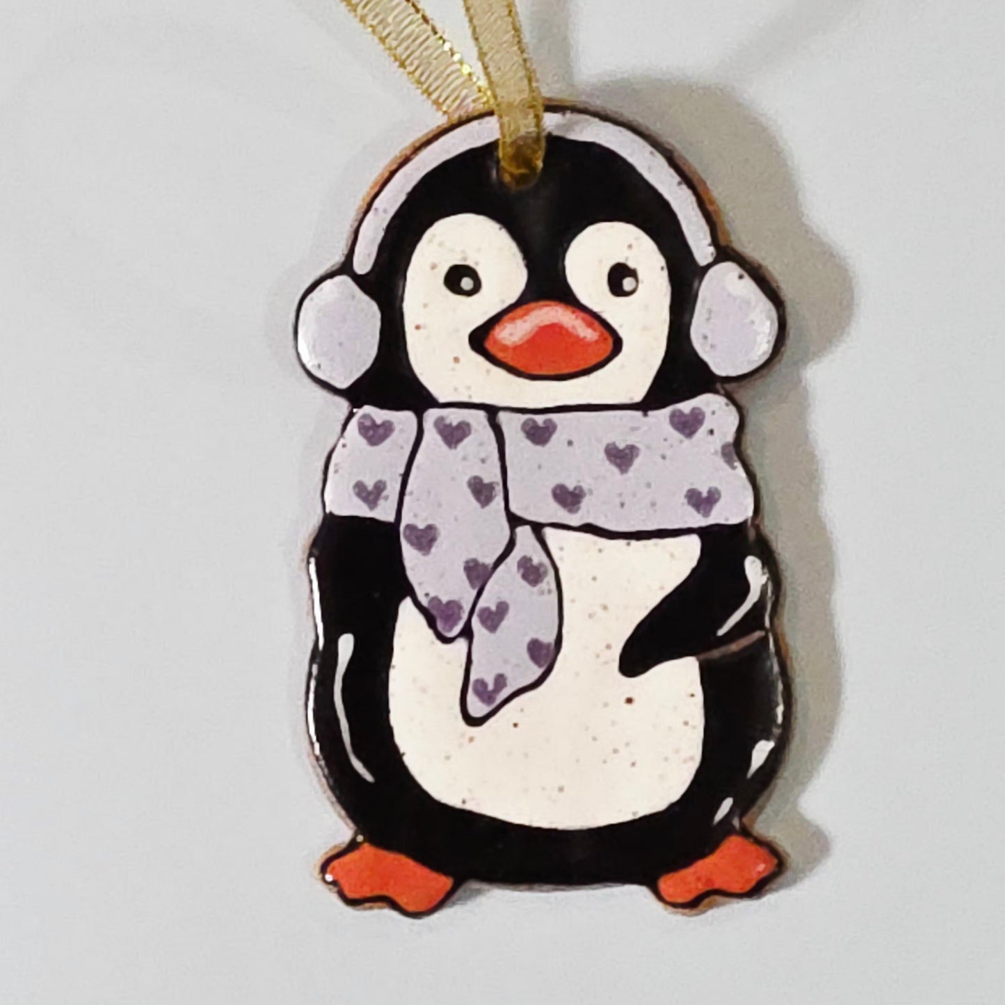 #39 Handmade stoneware ornament 4" free shipping