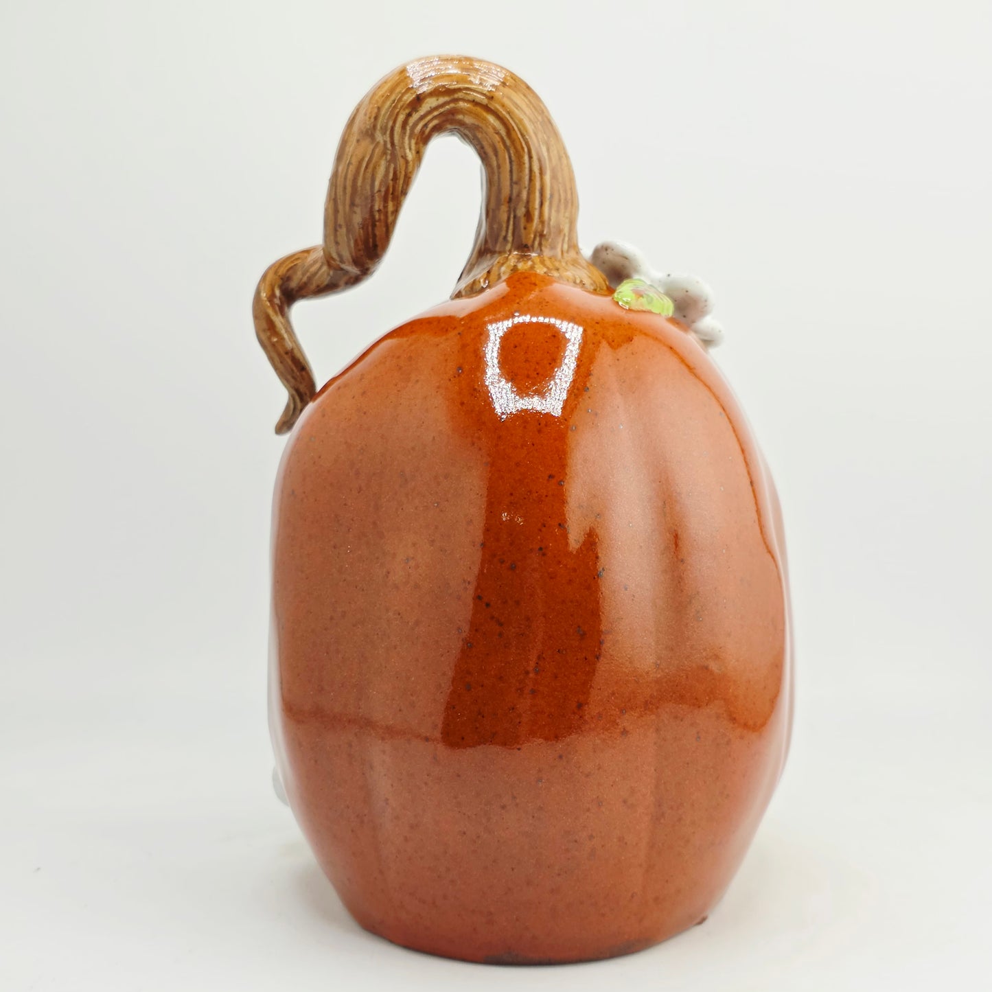 #38 Handmade stoneware pumpkin luminary 6.5