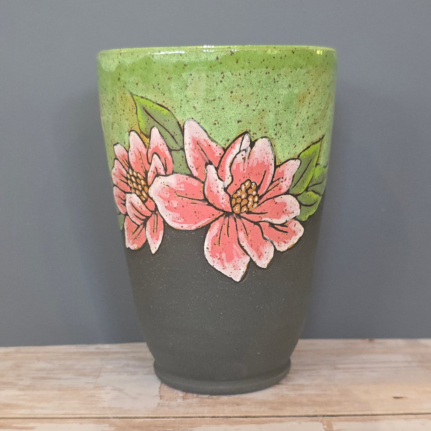 #148 Handmade stoneware vase 6x4