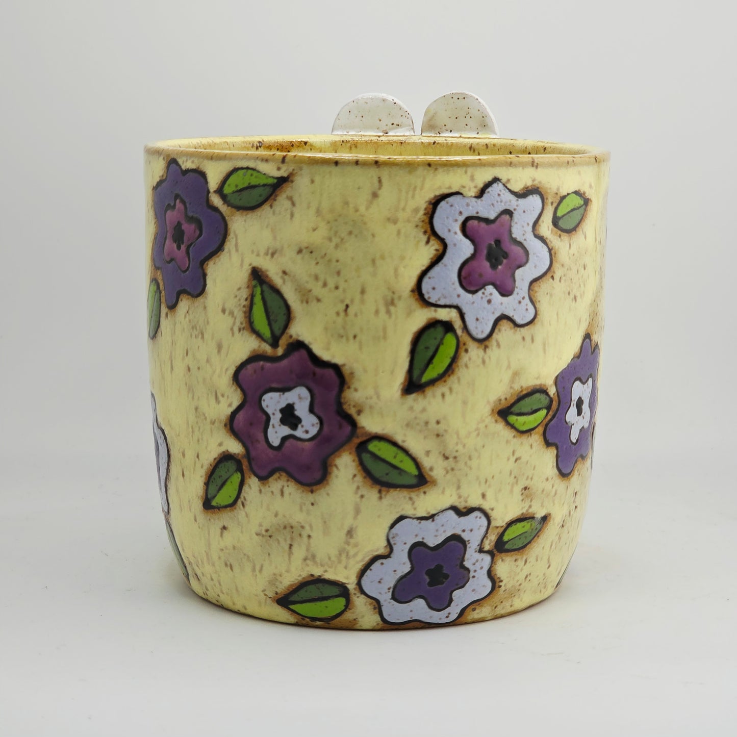 #36 Handmade stoneware monster planter/vase 5x5