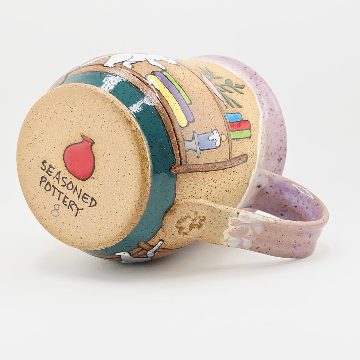 #08 Handmade stoneware mug 16-17 oz