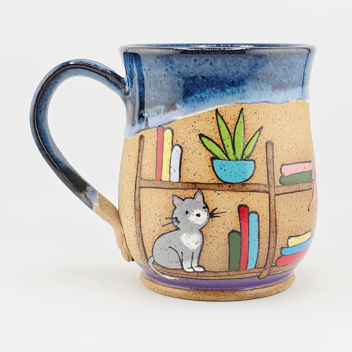 #10 Handmade stoneware mug 16-17 oz