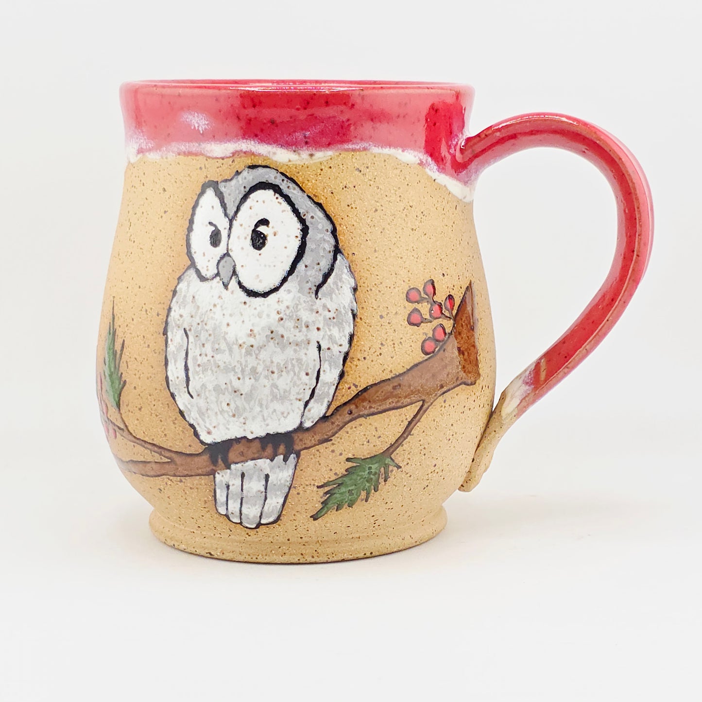 #12 Handmade stoneware mug 16-17 oz