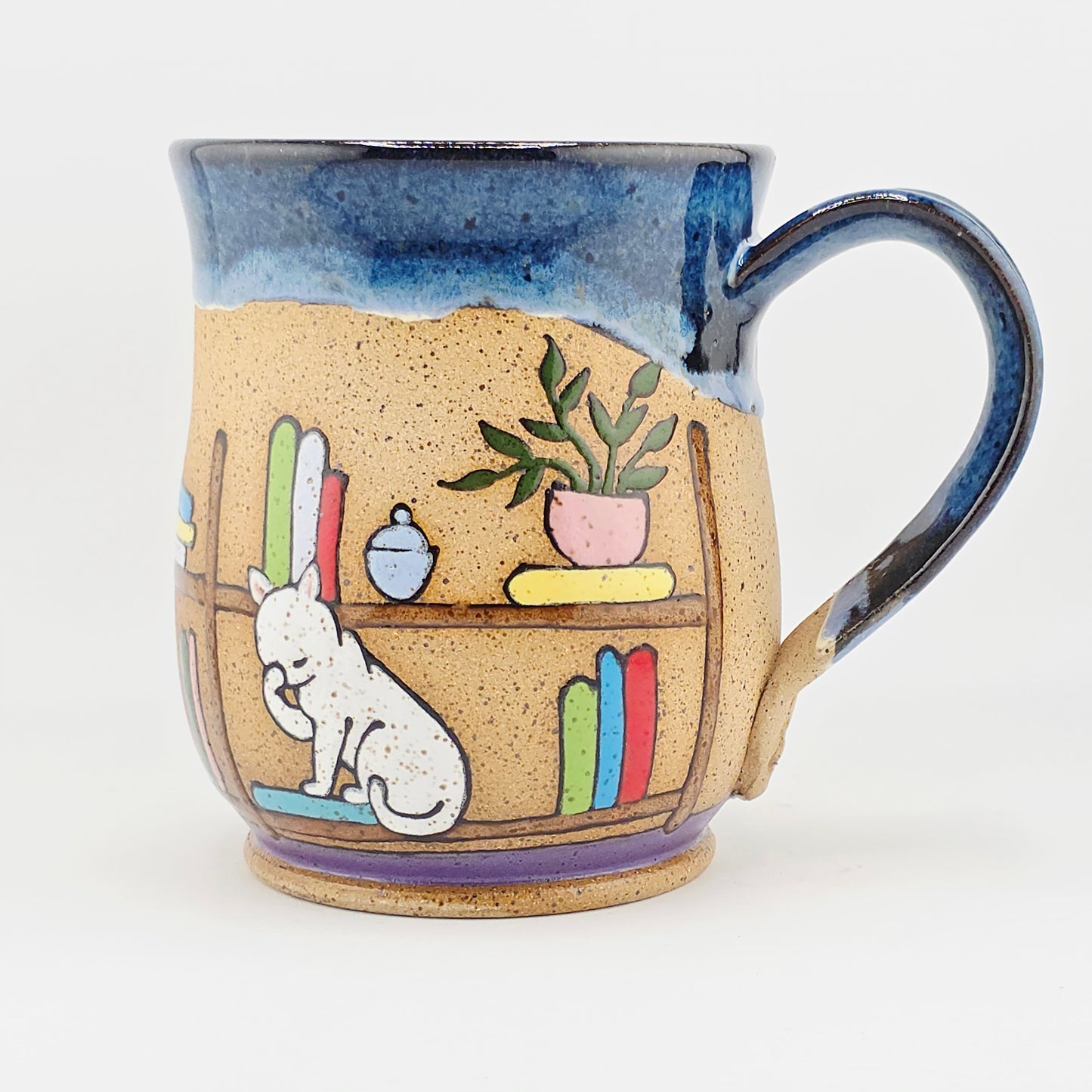 #10 Handmade stoneware mug 16-17 oz