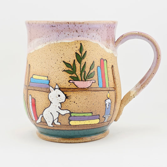 #08 Handmade stoneware mug 16-17 oz