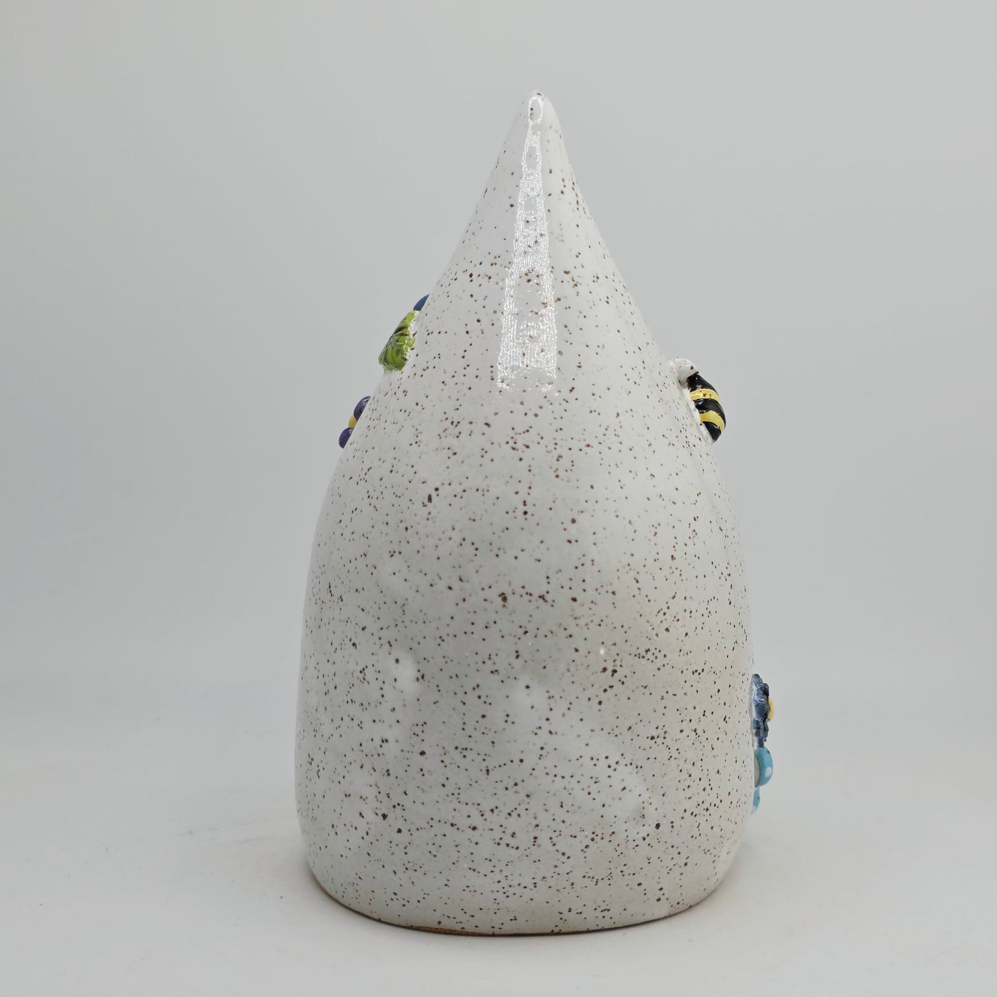 #33 Handmade stoneware ghost luminary 6"