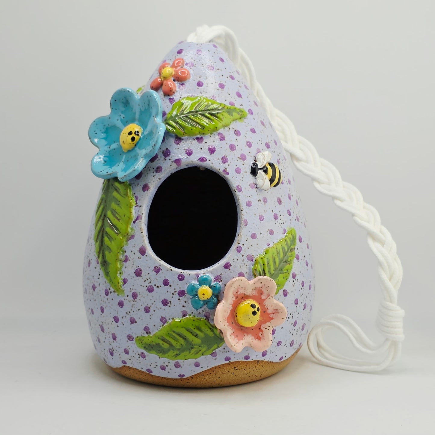 #36 Handmade stoneware bird house 7x5