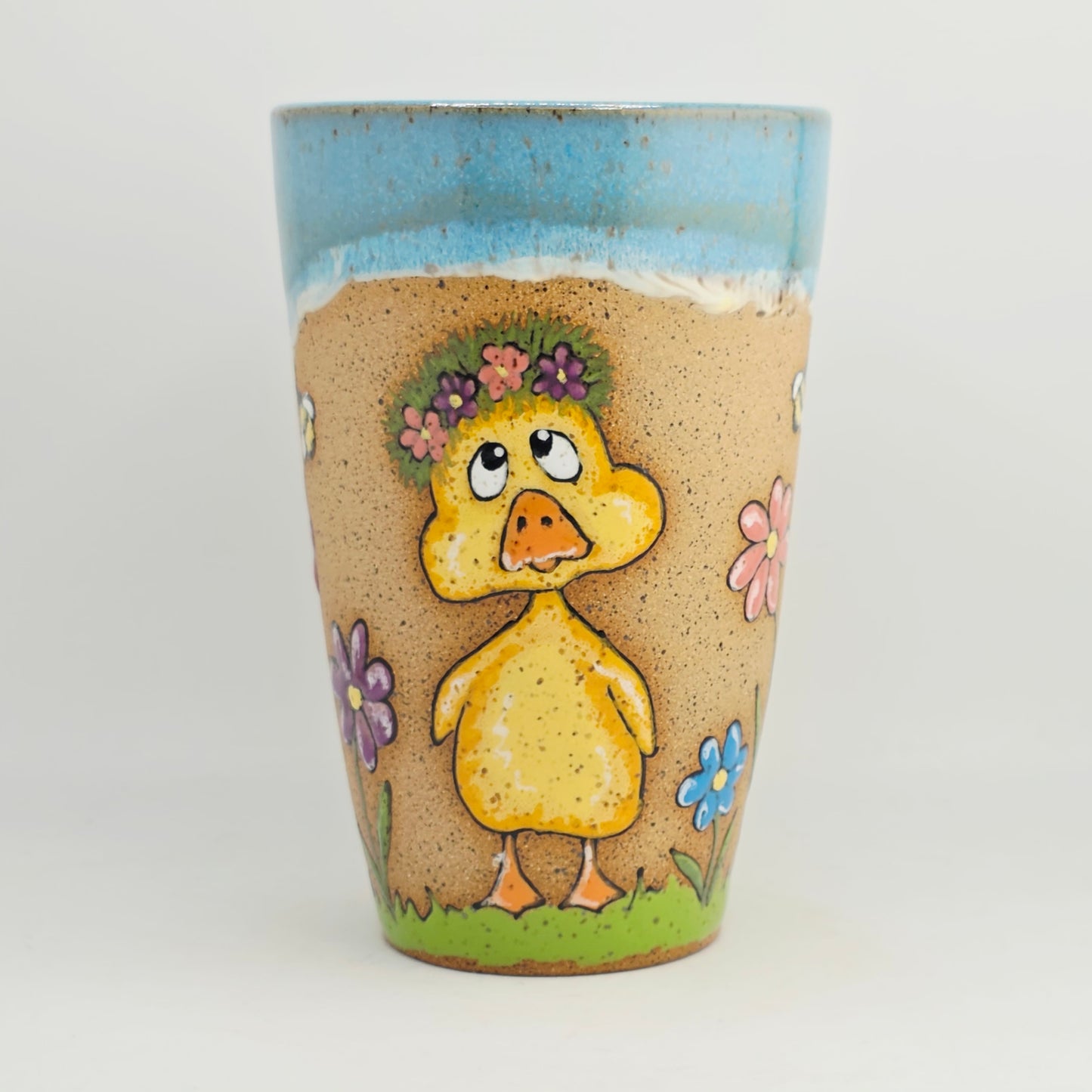 Handmade stoneware tumbler and bowl set