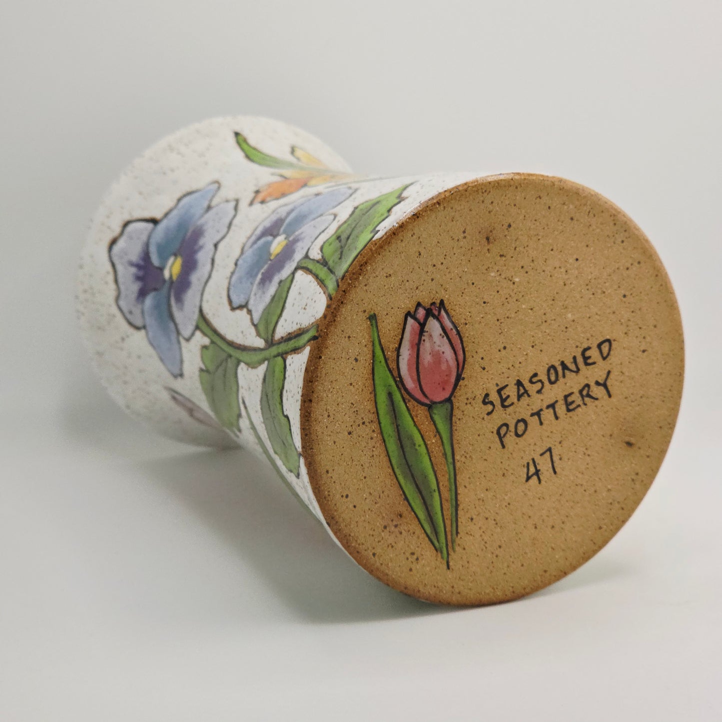 #047 Handmade stoneware vase 6.5x4.5