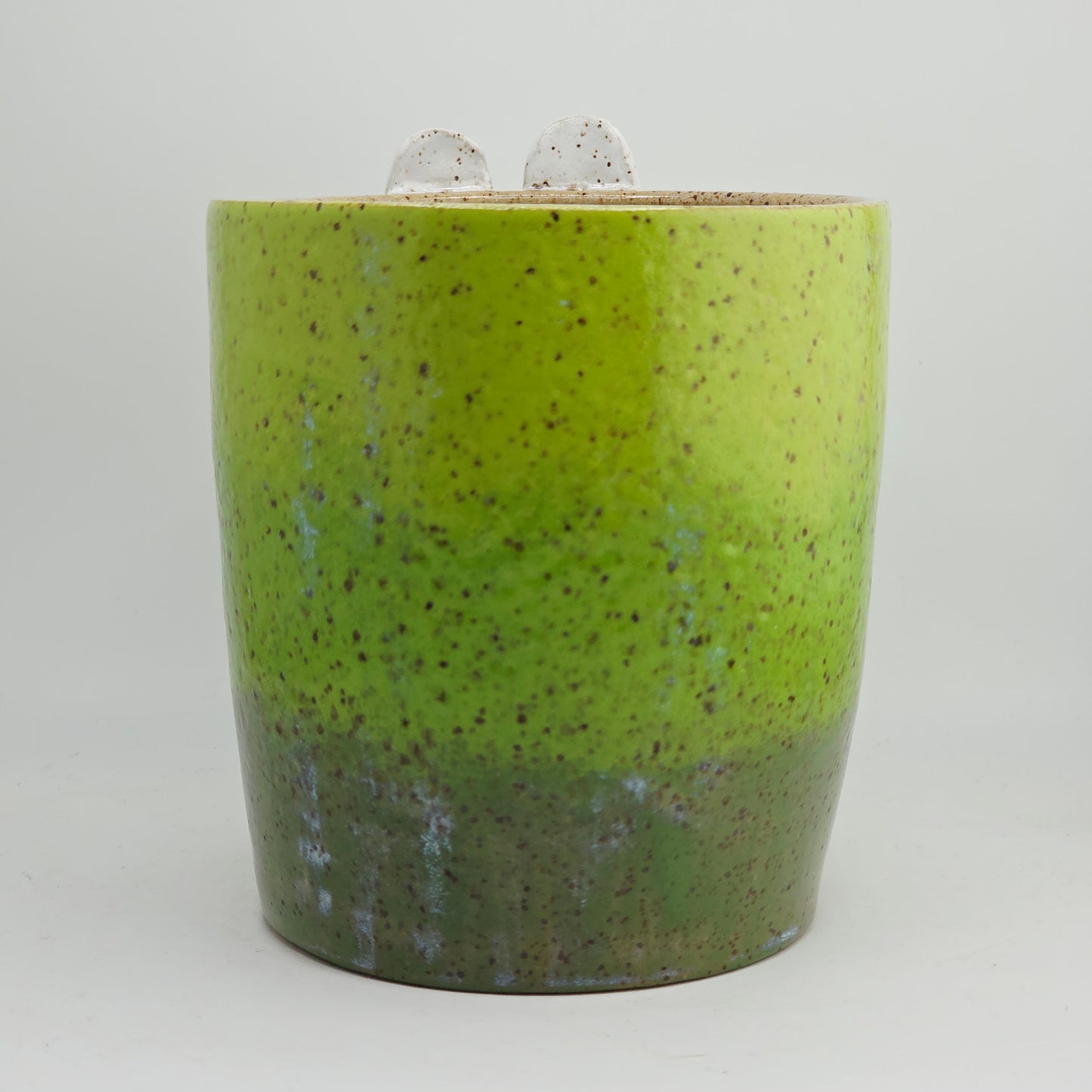 #35 Handmade stoneware monster planter/vase 5x5