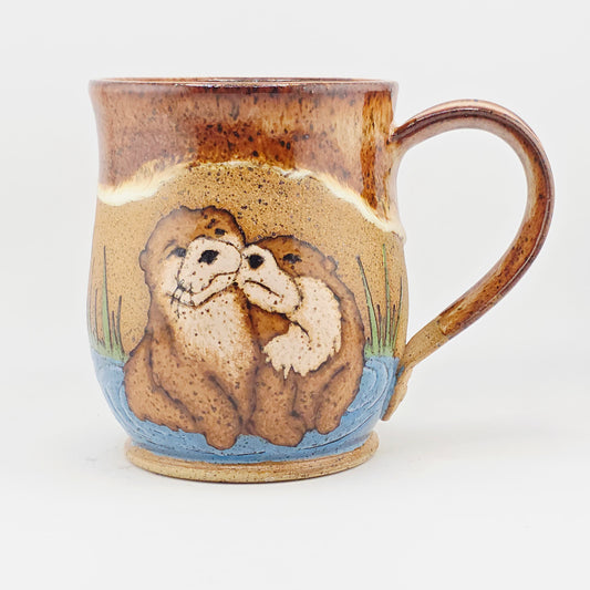 #13 Handmade stoneware mug 16-17oz