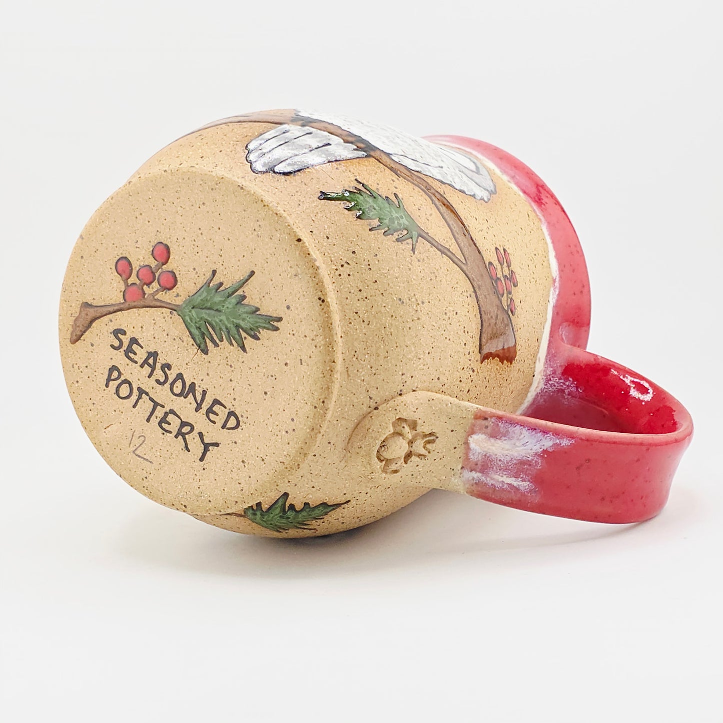 #12 Handmade stoneware mug 16-17 oz