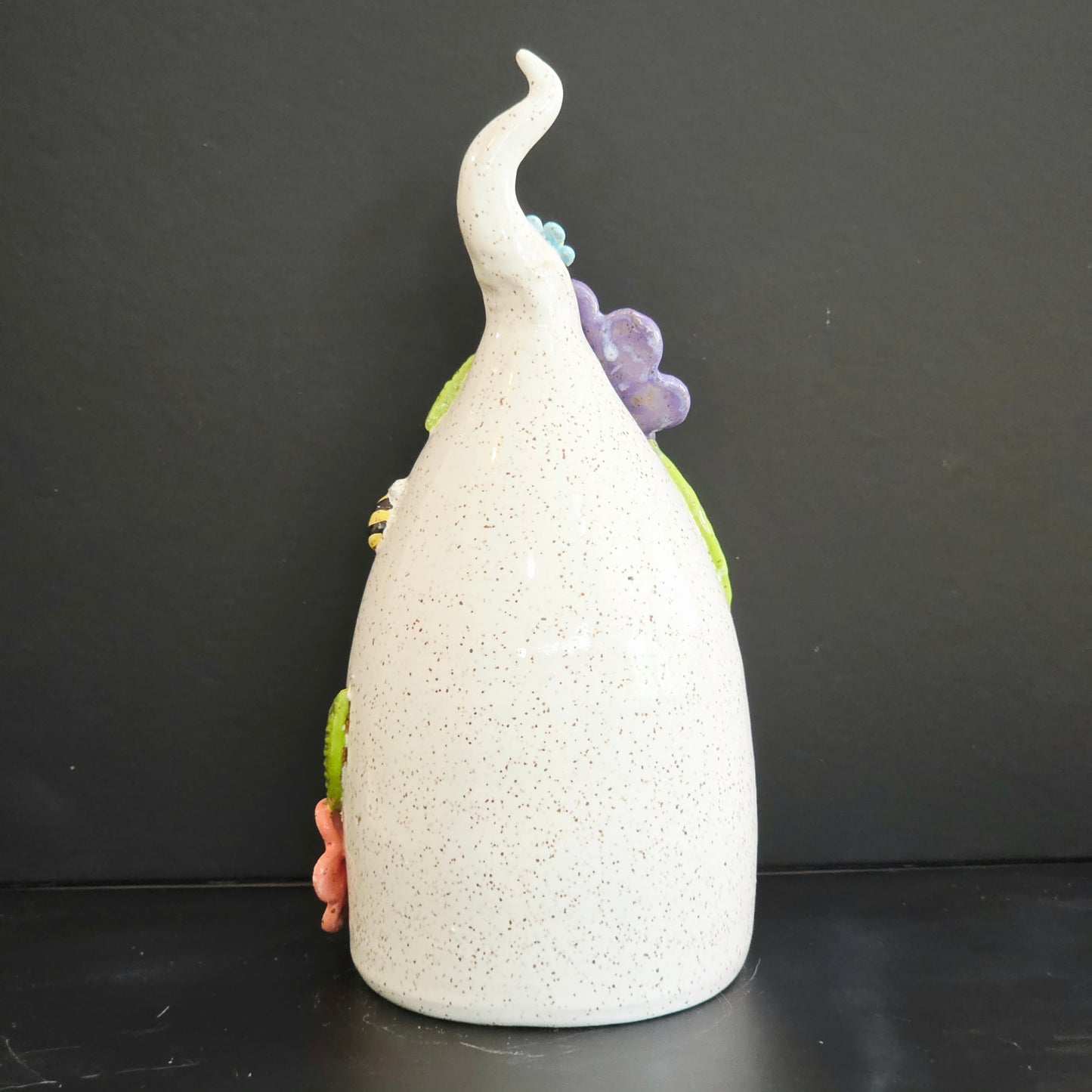 #28 Handmade stoneware large Ghost luminary 10"