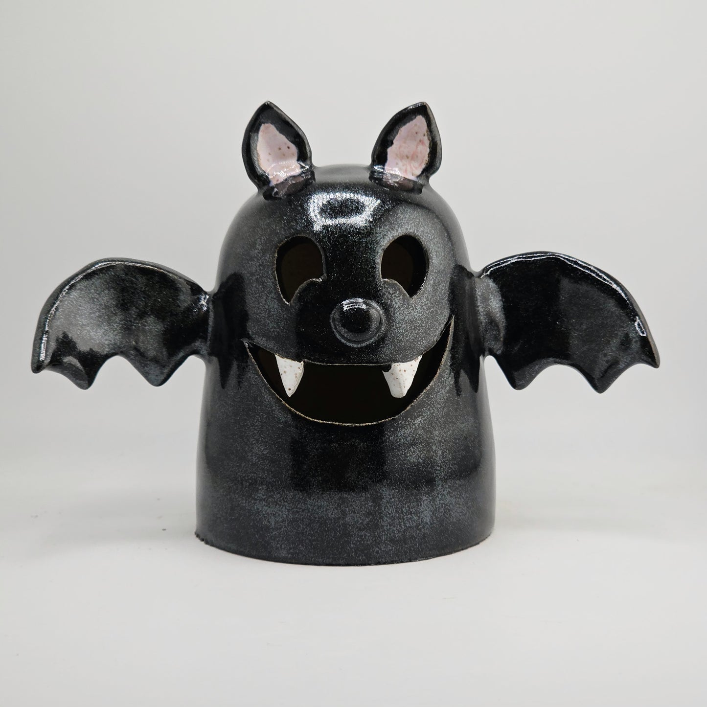 #51 Handmade stoneware bat luminary