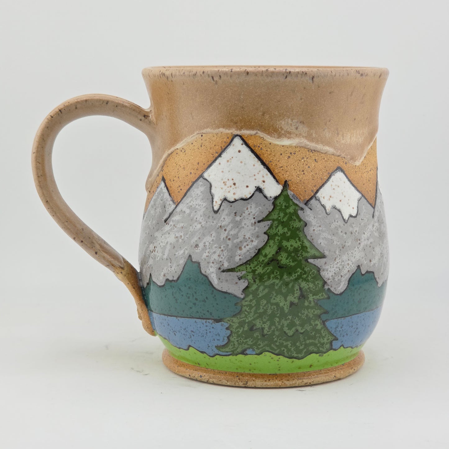 #16 Handmade stoneware mug 16-17 oz