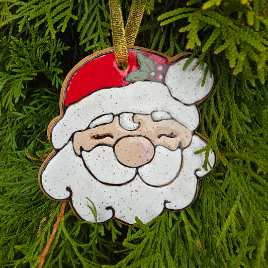 #37 Handmade stoneware ornament 3" free shipping