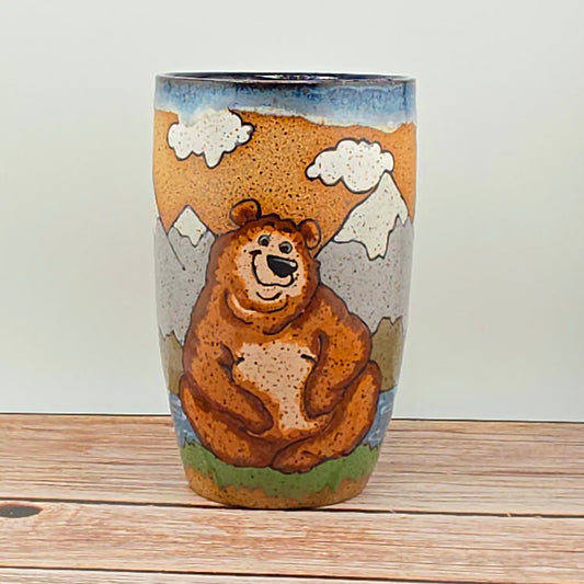 #130 Handmade stoneware tumbler 18oz