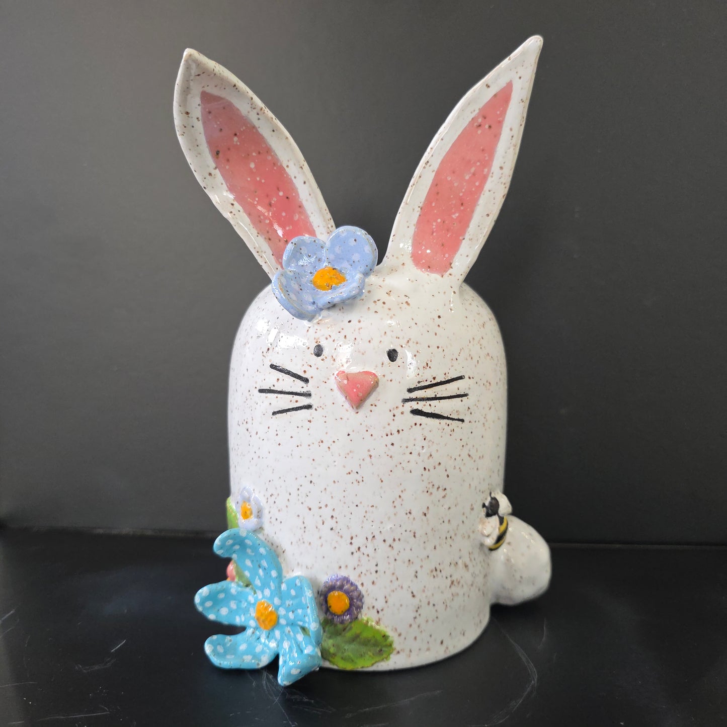 #002 Handmade stoneware Bunny Vase 8"