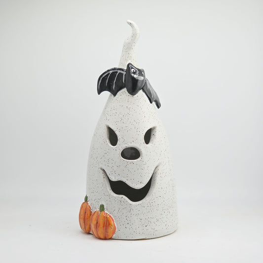 Handmade stoneware ghost luminary