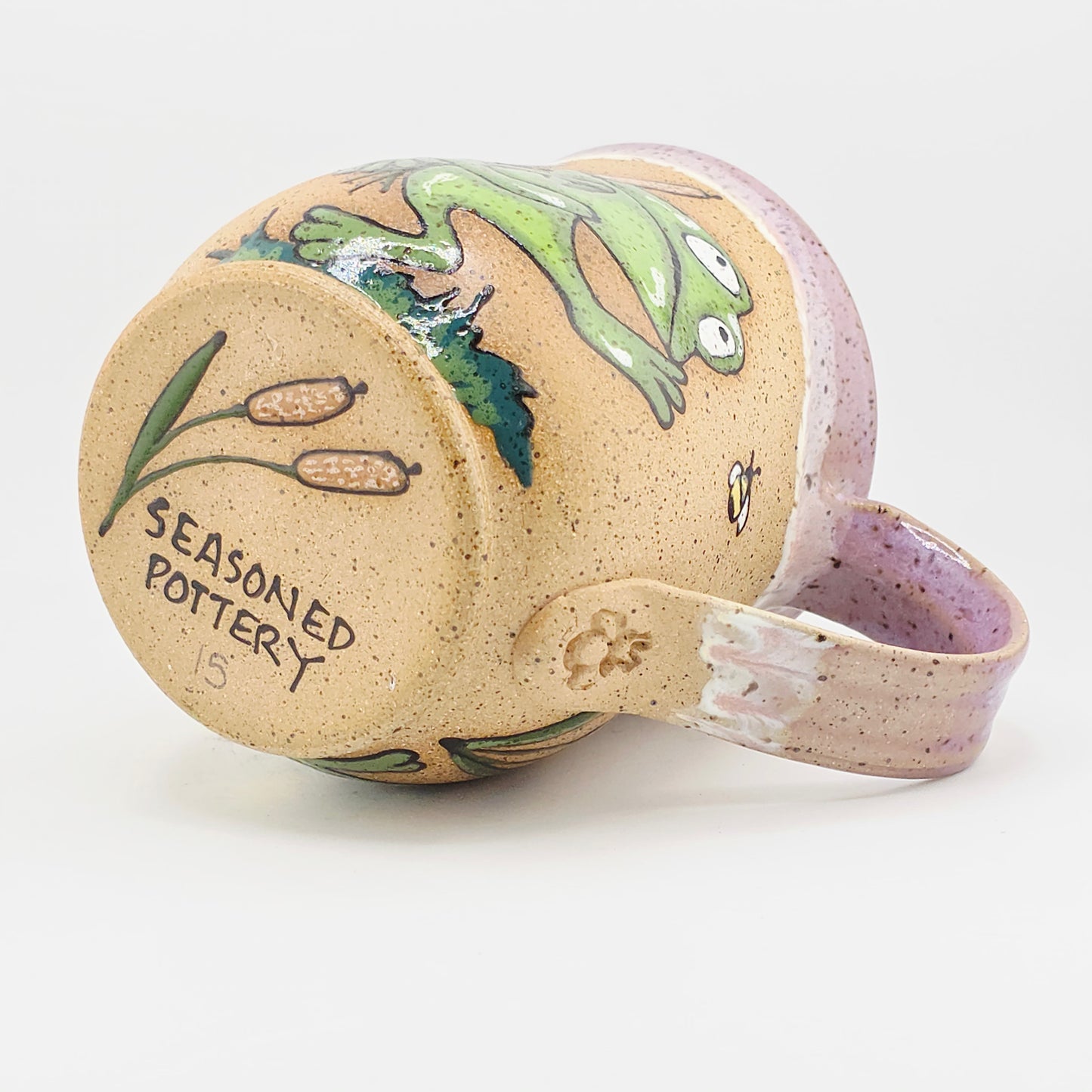 #15 Handmade stoneware mug 16-17 oz