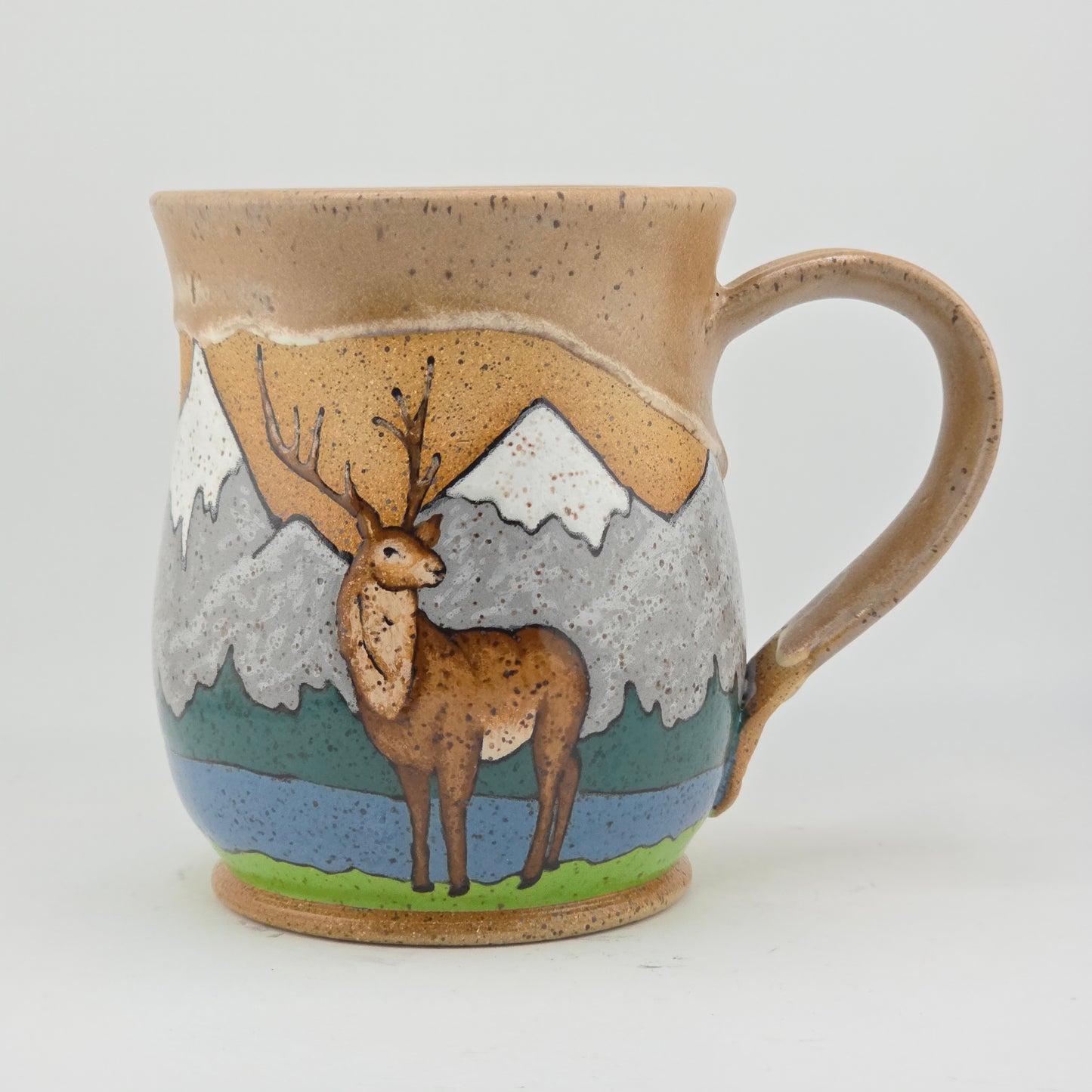#16 Handmade stoneware mug 16-17 oz