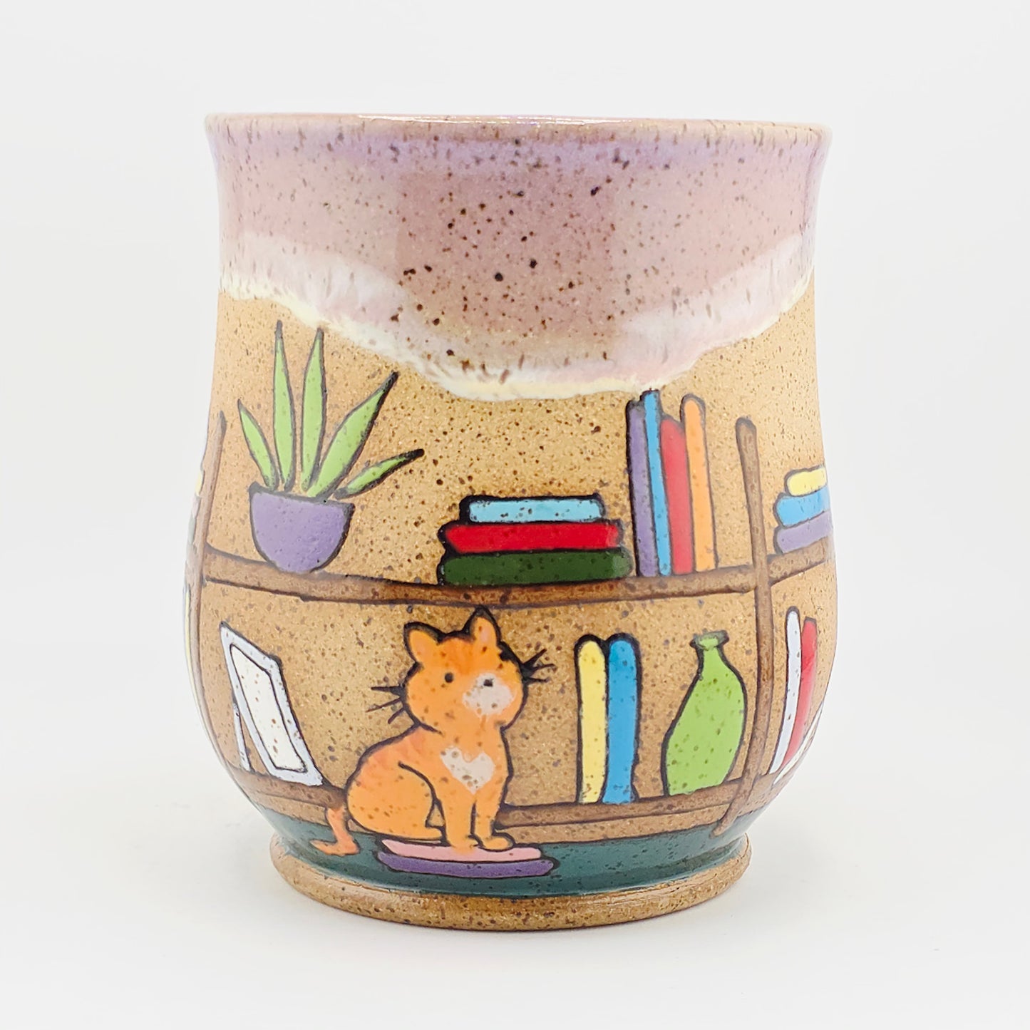 #08 Handmade stoneware mug 16-17 oz