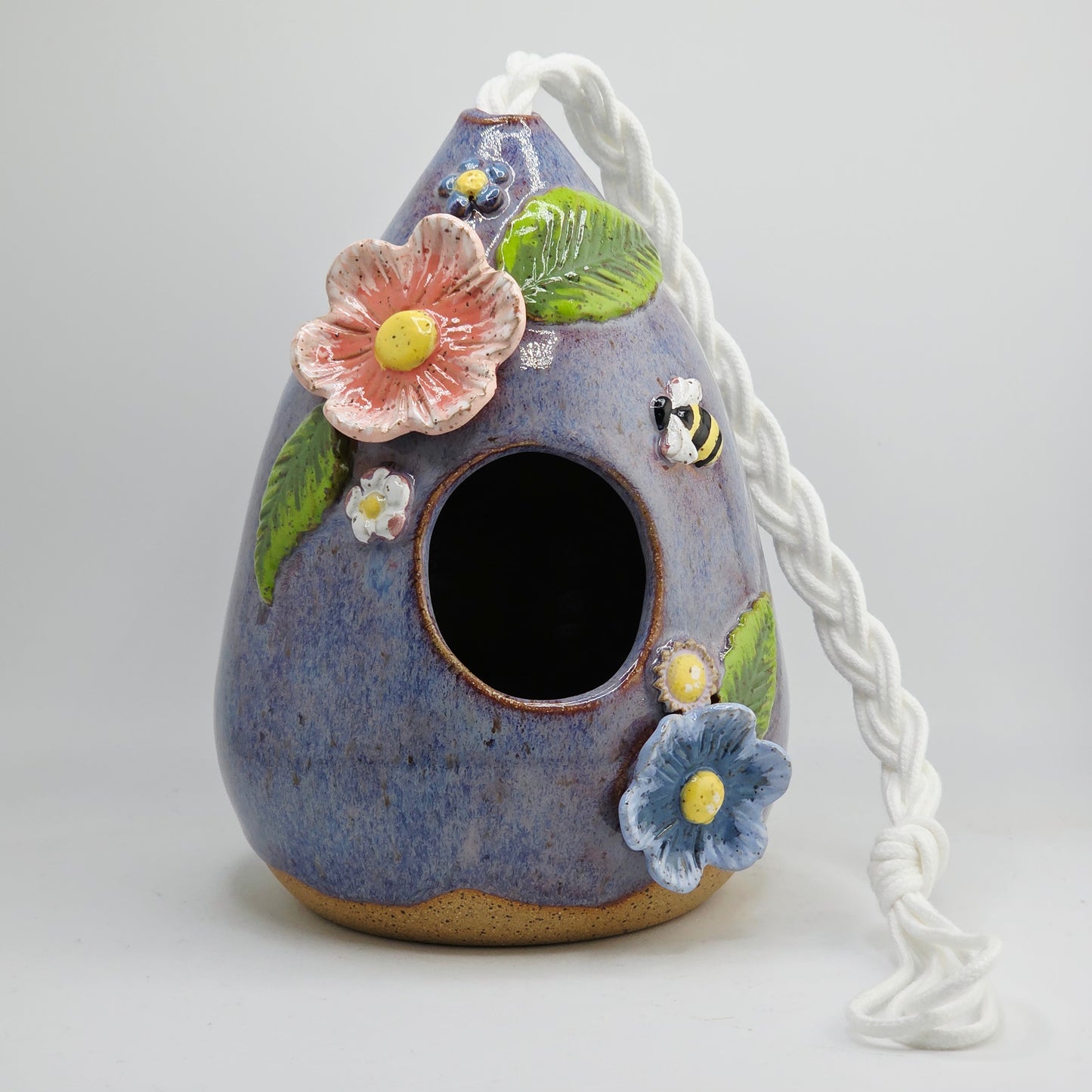 #42 Handmade stoneware Bird house 7x5