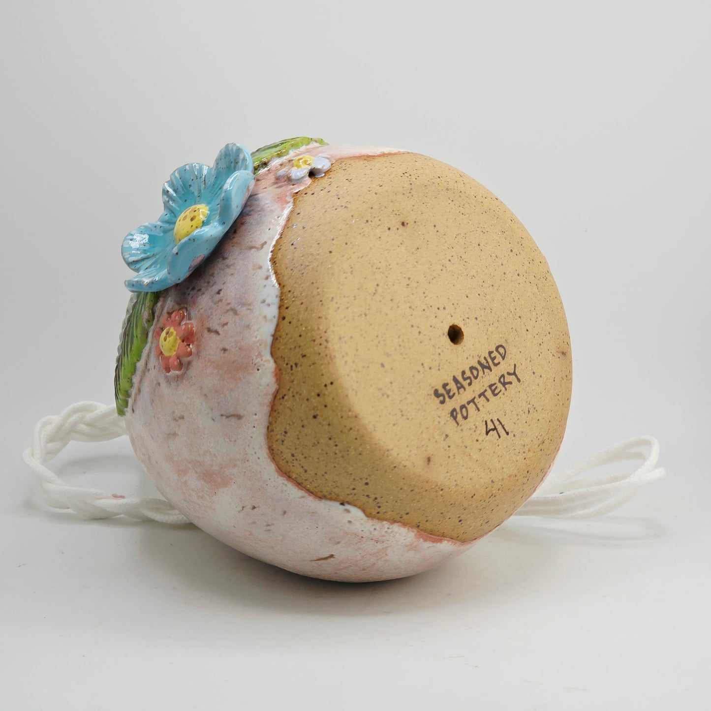 #41 Handmade stoneware bird house 6x5