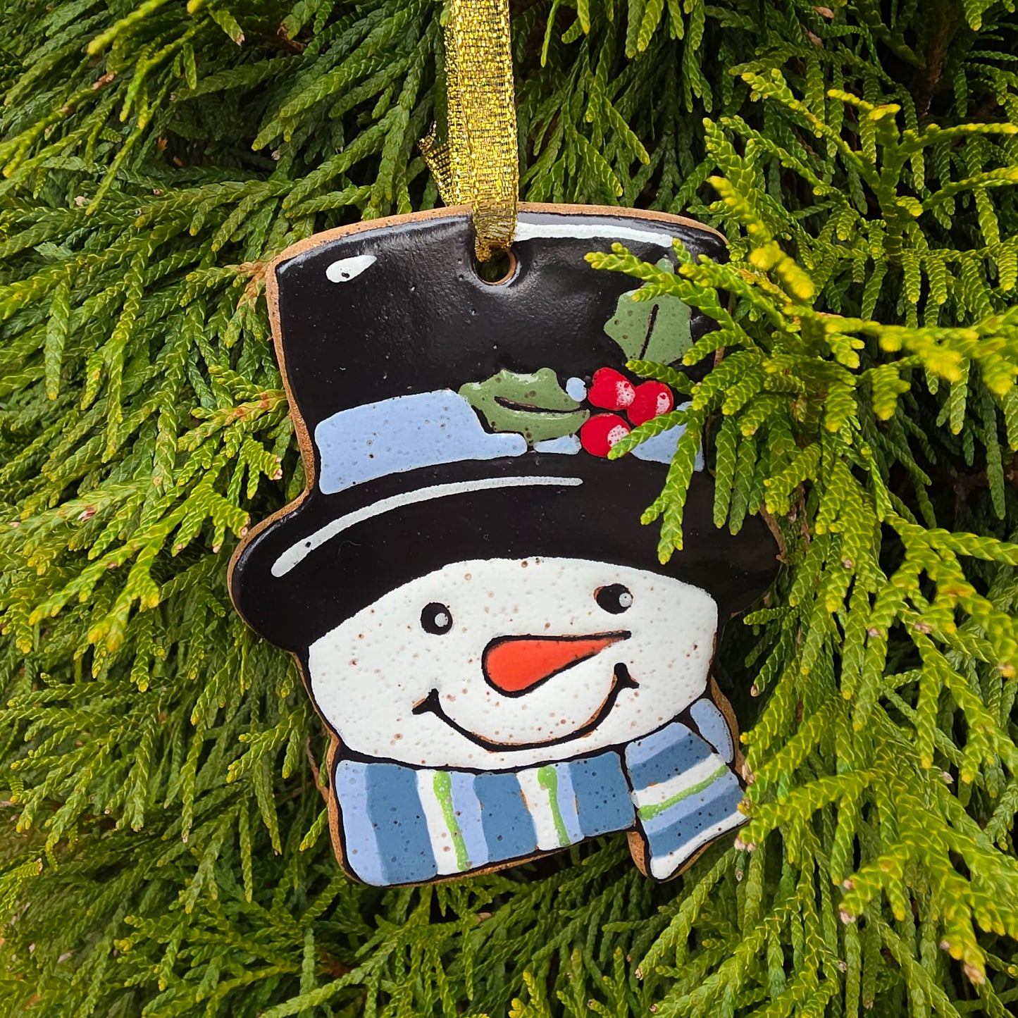 #40 Handmade stoneware ornament 4" free shipping