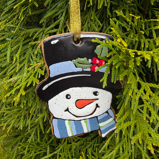 #40 Handmade stoneware ornament 4" free shipping