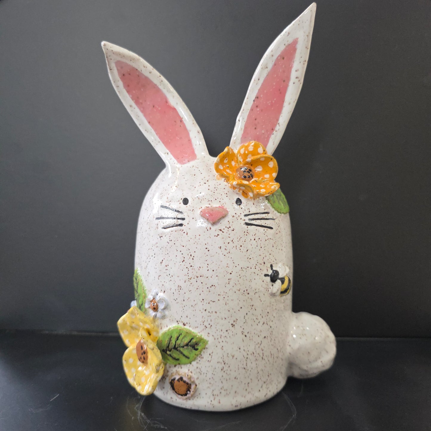 #005 Handmade stoneware Bunny Vase 8"