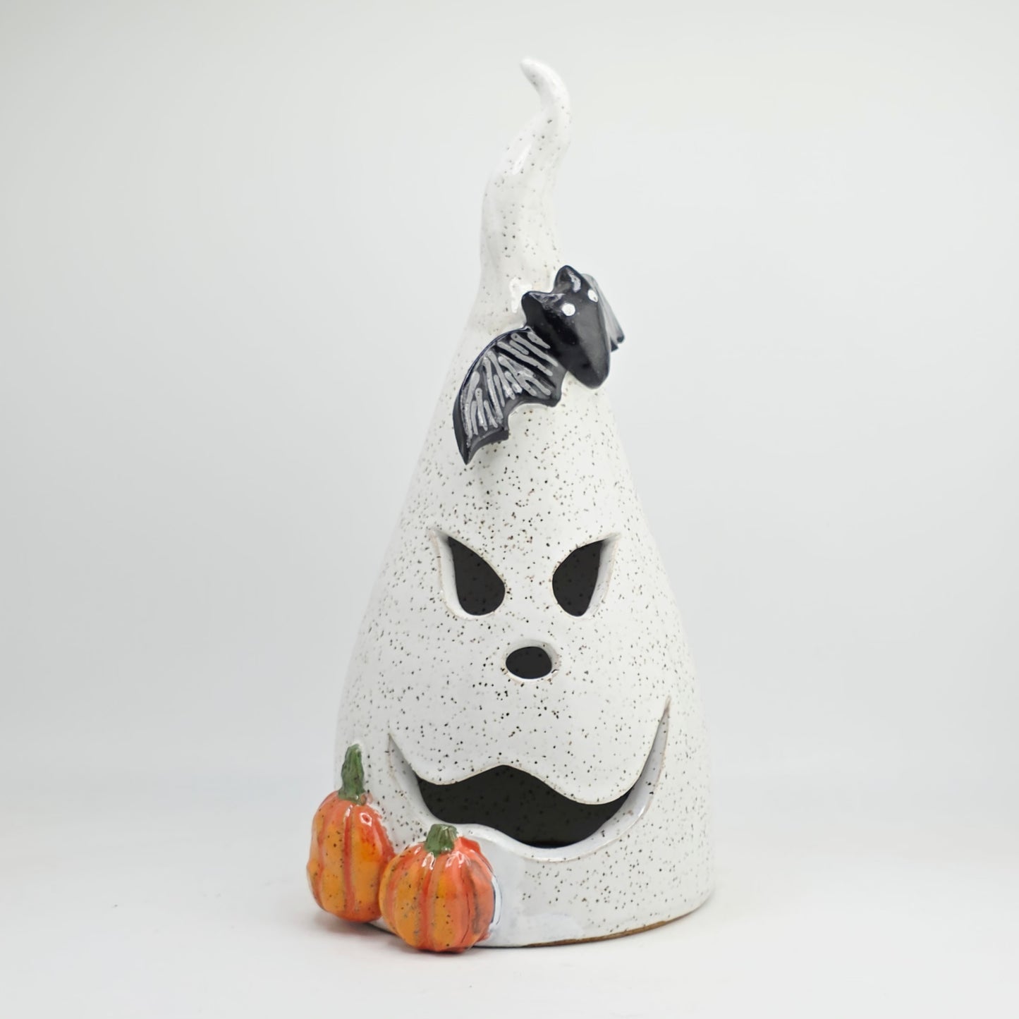 #36 Handmade stoneware ghost luminary 9"