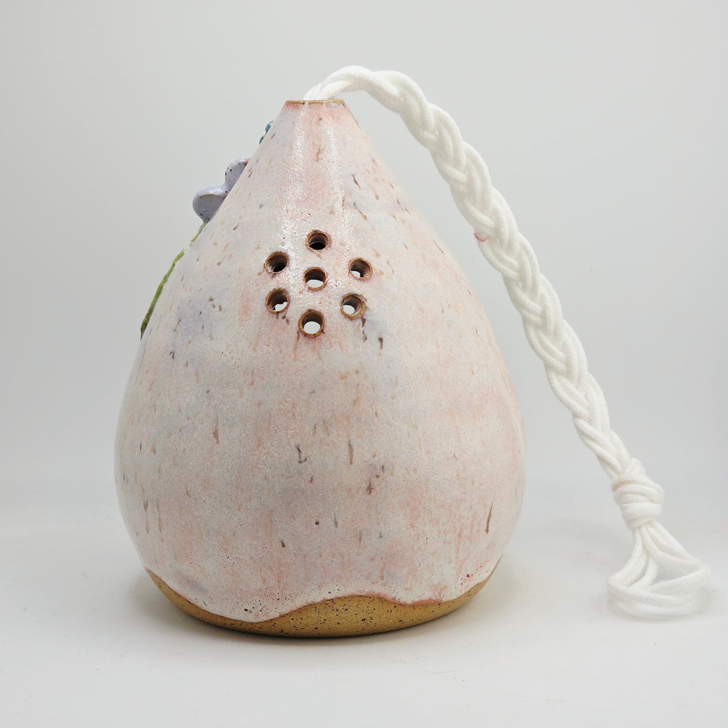 #41 Handmade stoneware bird house 6x5