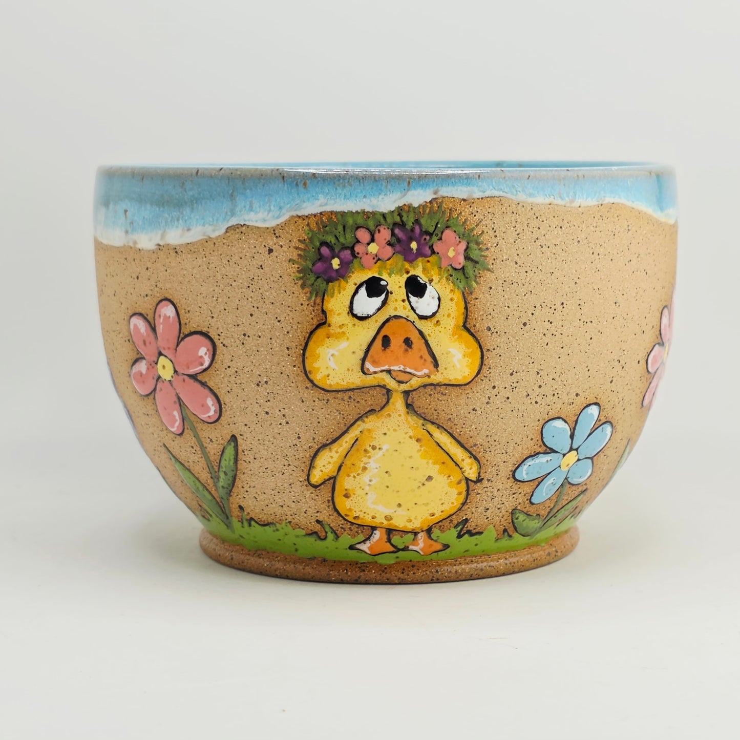 Handmade stoneware tumbler and bowl set