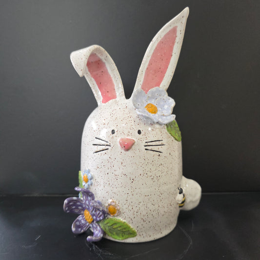 #004 Handmade stoneware Bunny Vase 8"