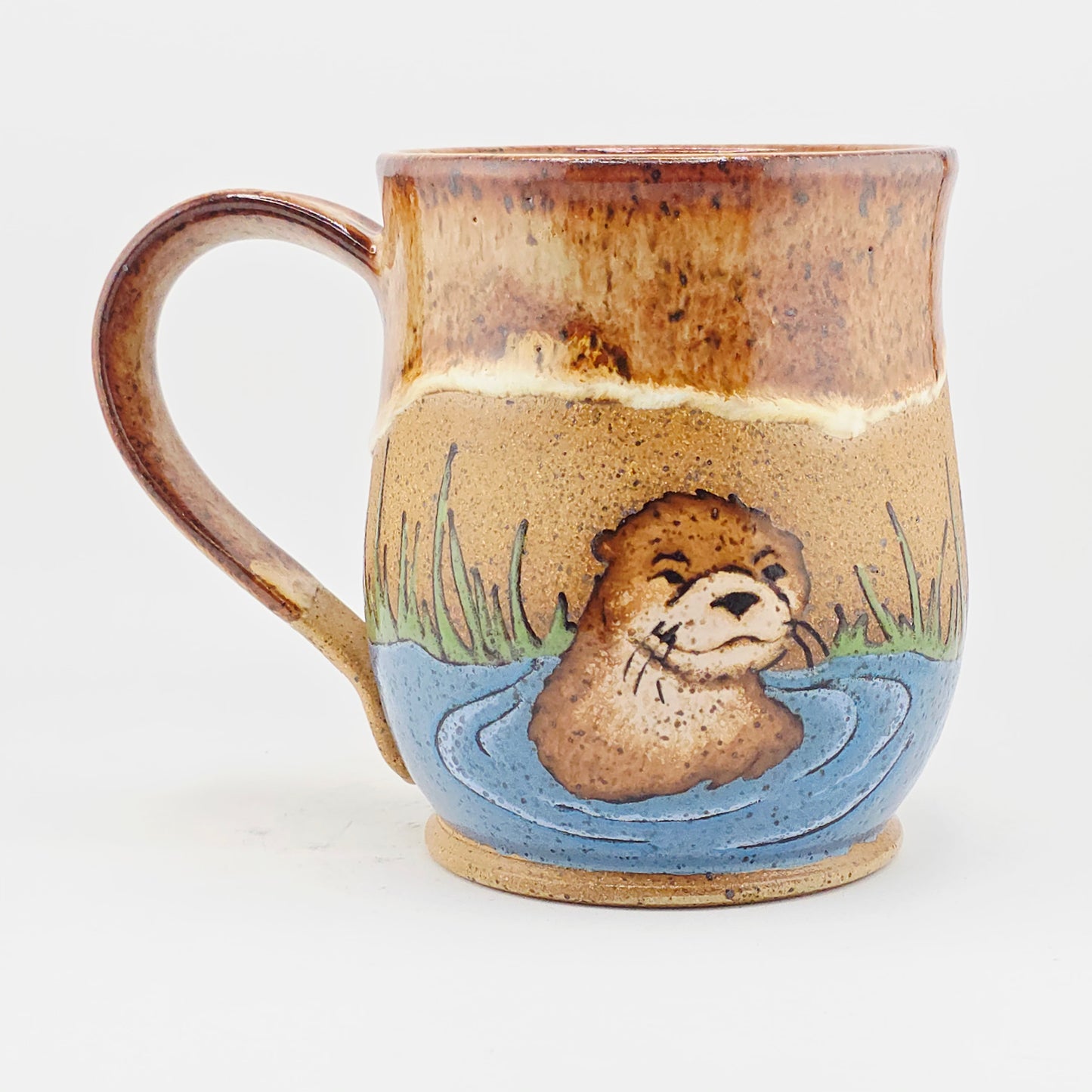 #13 Handmade stoneware mug 16-17oz