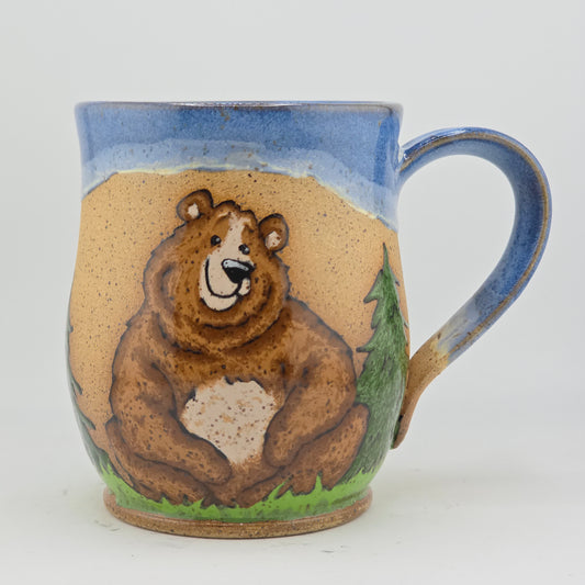 #17 Handmade stoneware mug 16-17 oz
